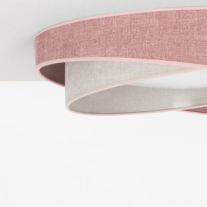 BRILAGI - LED Dimmable ceiling light VELVET TWIST LED/36W/230V 3000-6000K Ø 65 cm Wi-Fi Tuya Beacon pink/cream + remote control