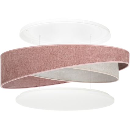 BRILAGI - LED Dimmable ceiling light VELVET TWIST LED/36W/230V 3000-6000K Ø 65 cm Wi-Fi Tuya Beacon pink/cream + remote control