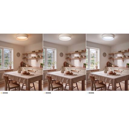 BRILAGI - VELVET VARI LED Ceiling Light, 24W, 230V, 3000/4000/6500K (selectable CCT), Ø 45 cm, White