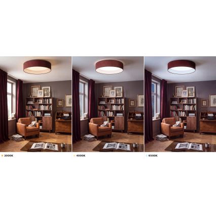 Brilagi - LED Ceiling Light VELVET VARI LED/24W/230V 3000/4000/6500K Ø 45 cm burgundy