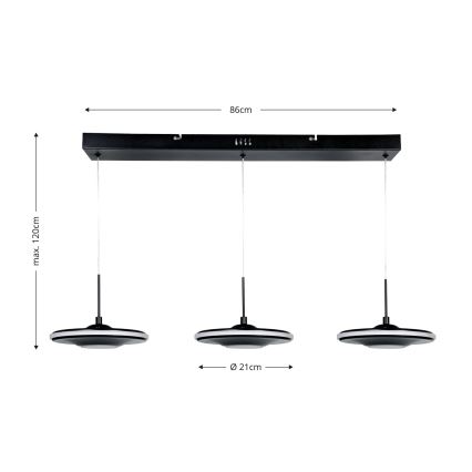 Brilagi - VERANO Cable-Mounted LED Pendant, 3xLED/15W/230V