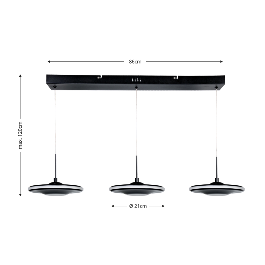 Brilagi - VERANO Cable-Mounted LED Pendant, 3xLED/15W/230V
