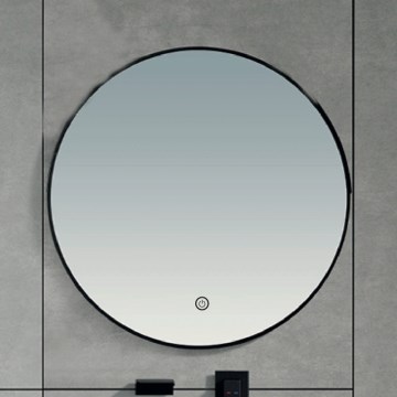 Brilagi - VERESE LED Bathroom Mirror LED/19W/230V Ø 60 cm Black IP44 CRI 90 Dimmable + CCT