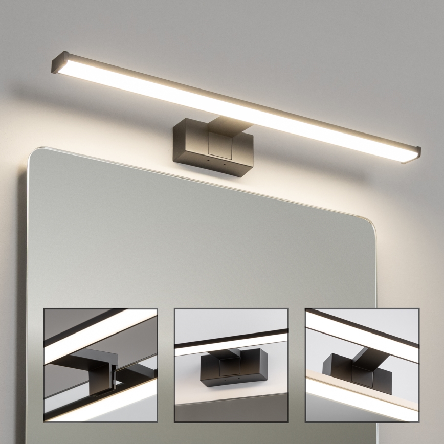 Brilagi - VESTRA 3-in-1 LED Bathroom Mirror Light, 12W, 230V, 60 cm, IP44, Black