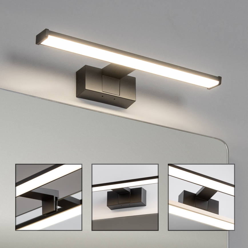 Brilagi - VESTRA 3-in-1 LED Bathroom Mirror Light, 8W/230V, 40 cm, IP44, Black