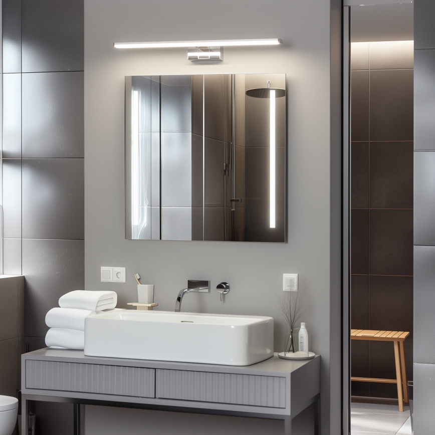 Brilagi - VESTRA 3-in-1 LED Bathroom Mirror Light LED/12W/230V 60 cm IP44 Polished Chrome