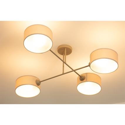 Brilagi - VIRGO flush-mounted chandelier 4xE14/40W/230V cream/gold