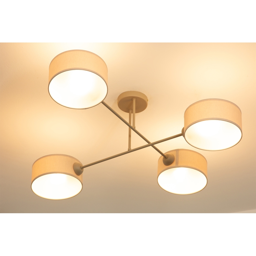 Brilagi - VIRGO flush-mounted chandelier 4xE14/40W/230V cream/gold