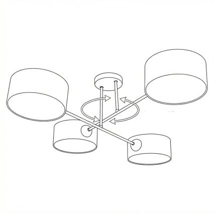 Brilagi - VIRGO Surface-mounted chandelier 4xE14/40W/230V cream/black