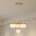 Brilagi - VISBY WOOD cable-suspended chandelier 6xE27/60W/230V Ø 58 cm wood