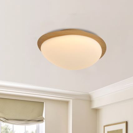 Brilagi - VISBY WOOD LED Ceiling Light, 18W, 230V, Ø 38 cm, Brown
