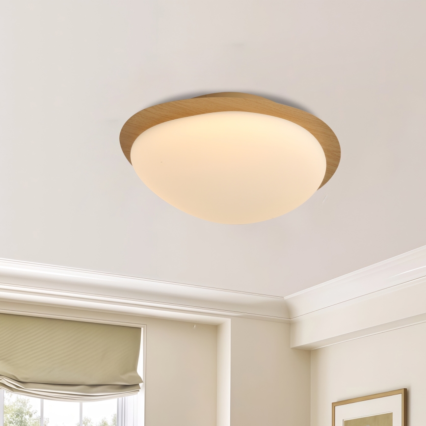 Brilagi - VISBY WOOD LED Ceiling Light, 18W, 230V, Ø 38 cm, Brown