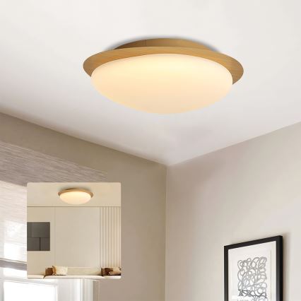 Brilagi - VISBY WOOD LED Ceiling Light LED/18W/230V, 38 cm dia., Brown