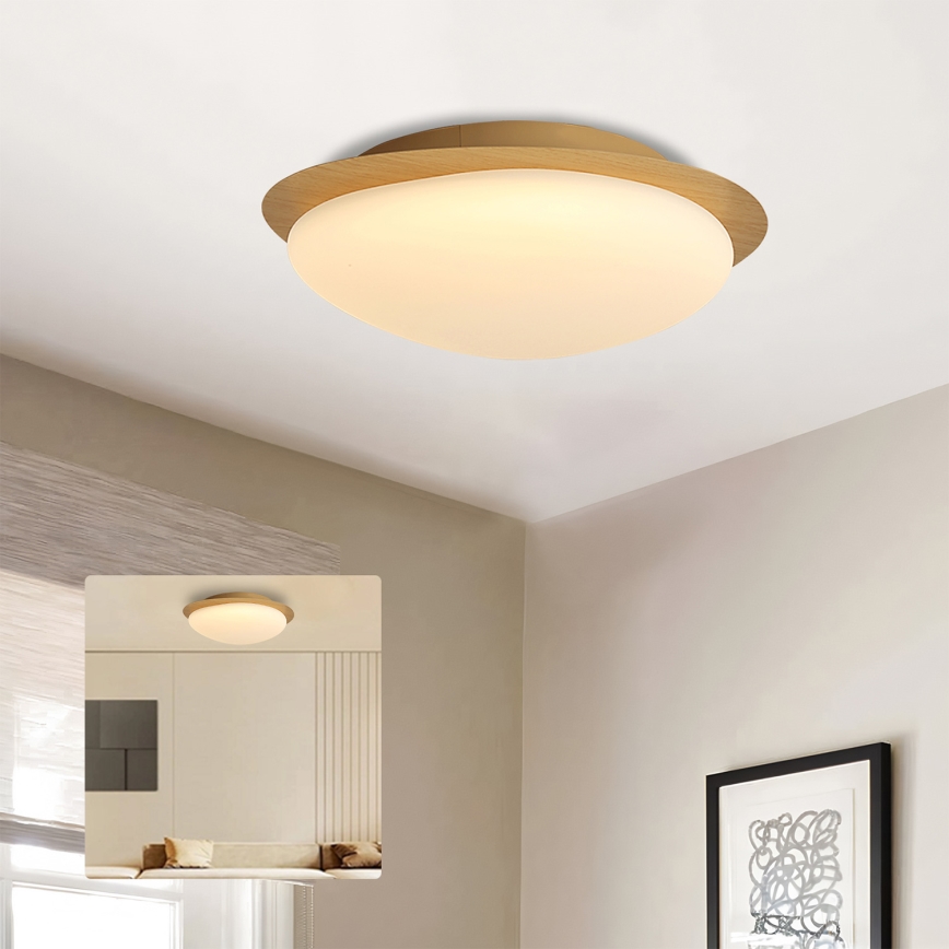 Brilagi - VISBY WOOD LED Ceiling Light LED/18W/230V, 38 cm dia., Brown