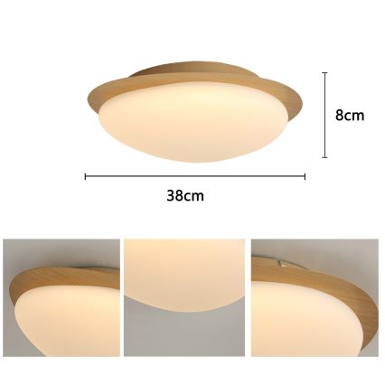 Brilagi - VISBY WOOD LED Ceiling Light LED/18W/230V, 38 cm dia., Brown