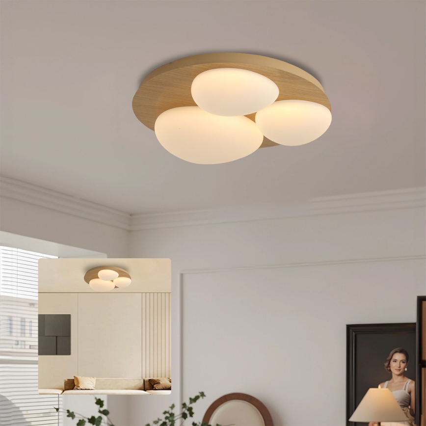 Brilagi - VISBY WOOD LED Ceiling Light LED/36W/230V Ø 50 cm Brown