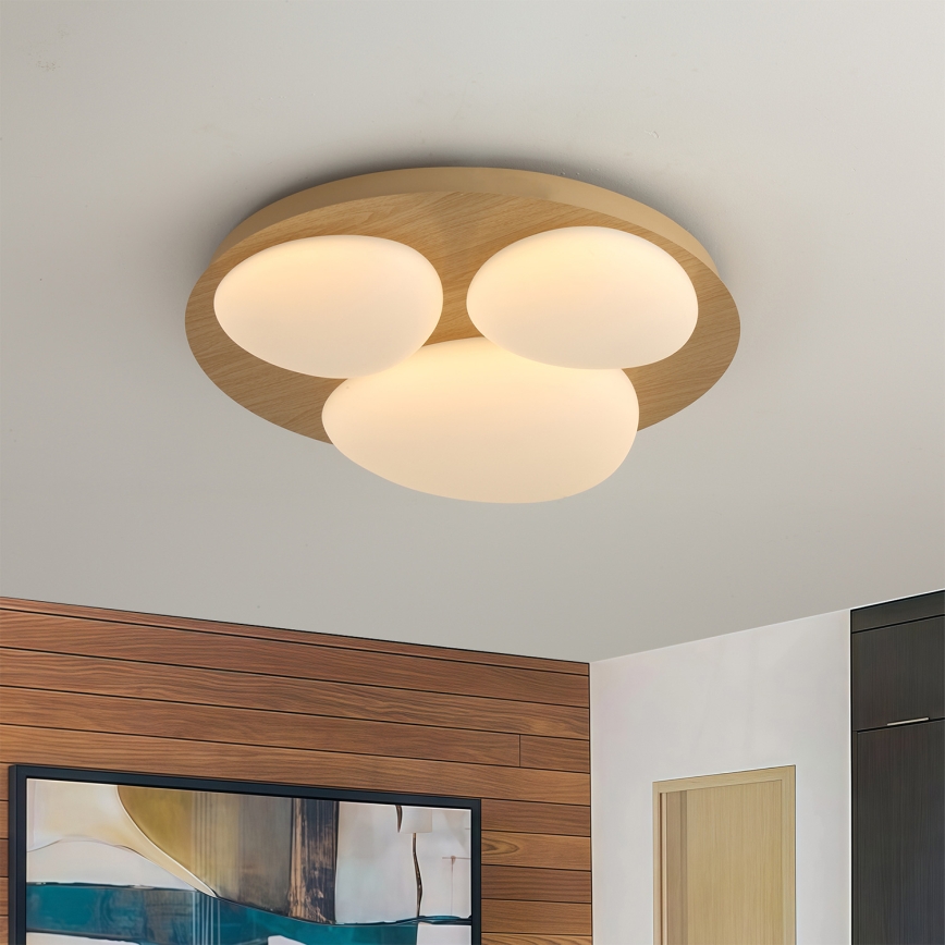 Brilagi - VISBY WOOD LED Ceiling Light LED/36W/230V Ø 50 cm Brown
