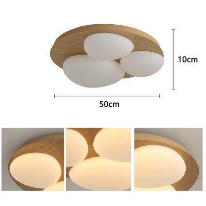 Brilagi - VISBY WOOD LED Ceiling Light LED/36W/230V Ø 50 cm Brown