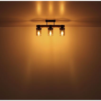 Brilagi - VISTA Flush-Mount Chandelier 3xE27/60W/230V Oak