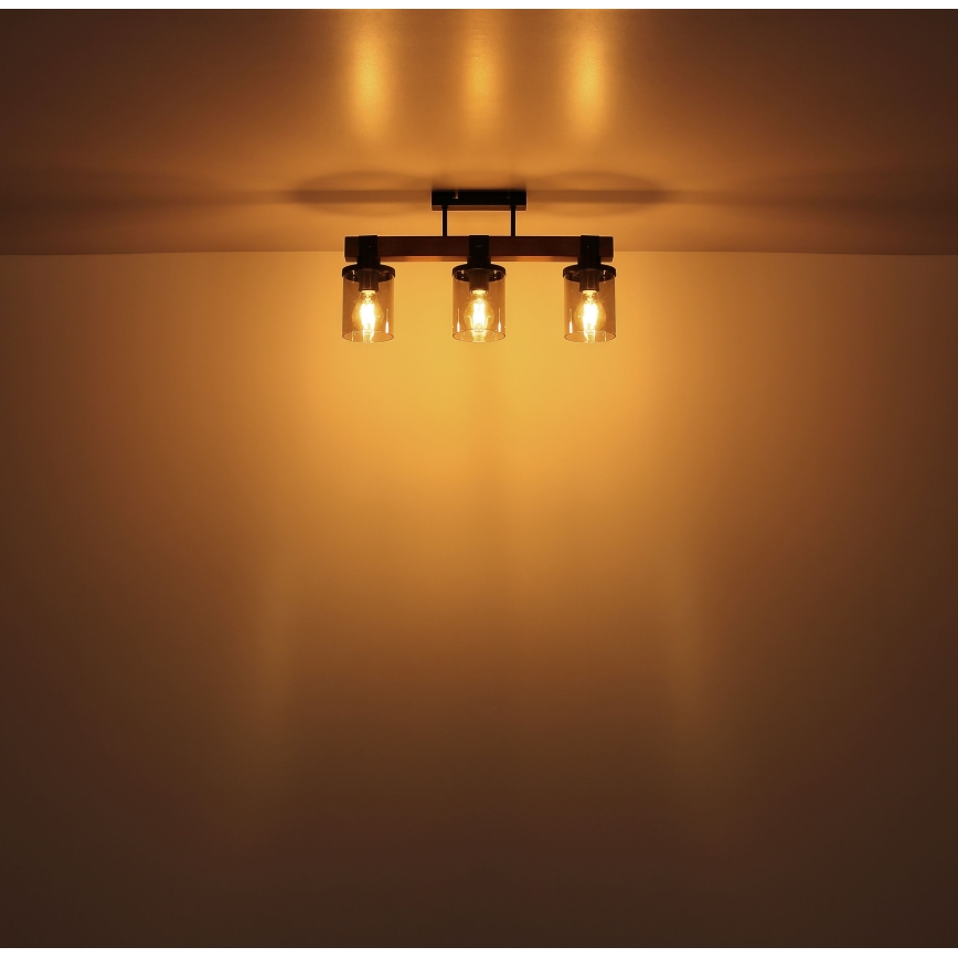 Brilagi - VISTA Flush-Mount Chandelier 3xE27/60W/230V Oak
