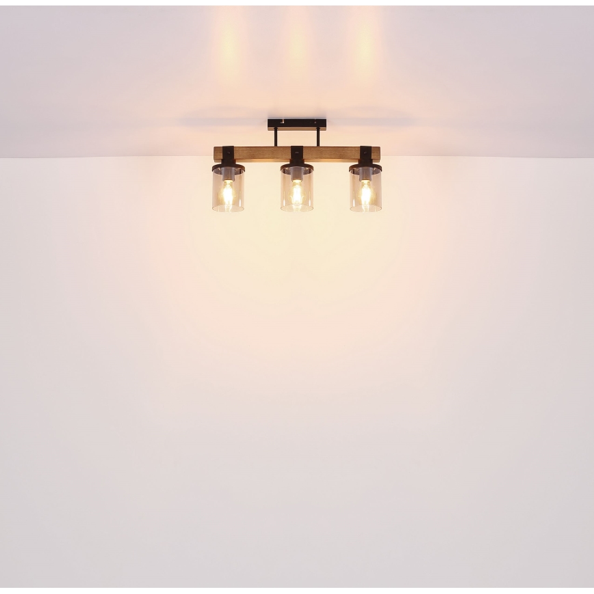 Brilagi - VISTA Flush-Mount Chandelier 3xE27/60W/230V Oak
