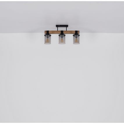 Brilagi - VISTA Flush-Mount Chandelier 3xE27/60W/230V Oak