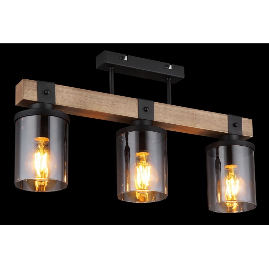 Brilagi - VISTA Flush-Mount Chandelier 3xE27/60W/230V Oak