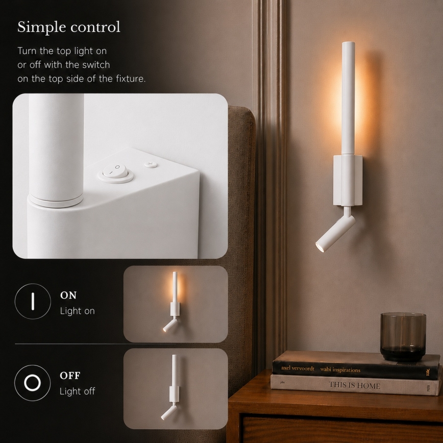 BRILAGI - VIXON LED Wall-Mounted Spotlight LED/3W/230V + LED/5W White CRI 90