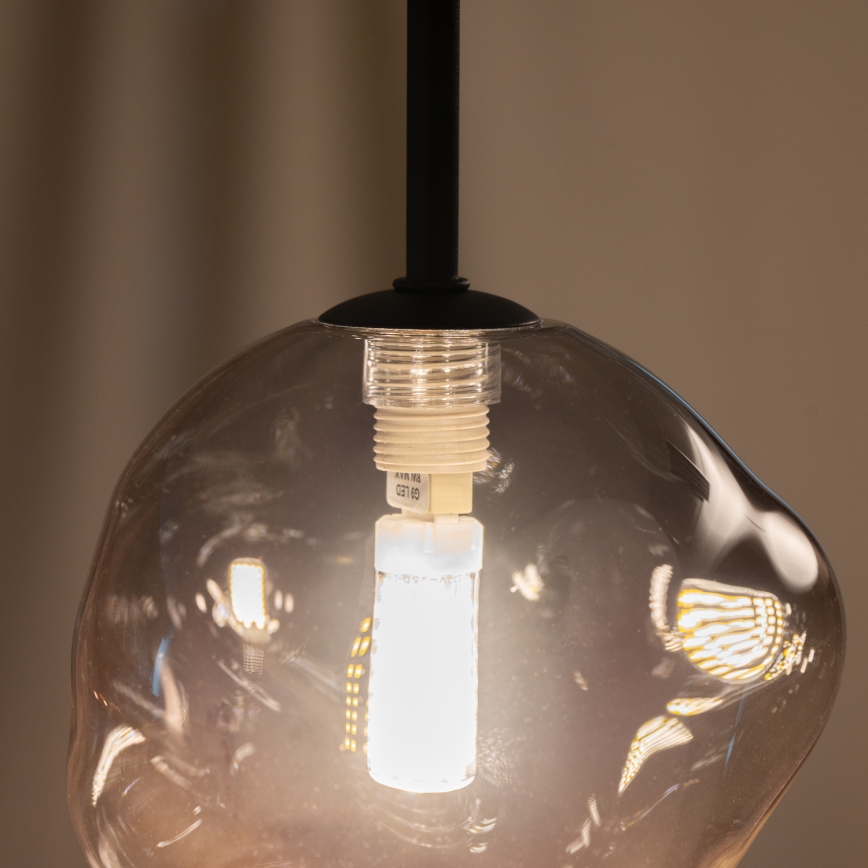 BRILAGI - VULCANO cable-hung pendant light 1xG9/8W/230V Ø 15 cm Black / Smoked Black