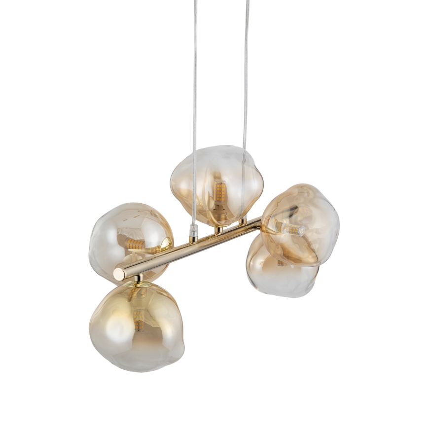 Brilagi - VULCANO Cable Pendant 5xG9/8W/230V Gold/Smoked Beige