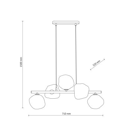 Brilagi - VULCANO Cable Pendant 5xG9/8W/230V Gold/Smoked Beige