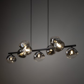 Brilagi - VULCANO Cable Pendant 9xG9/8W/230V Black/Smoked Black