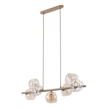 Brilagi - VULCANO Cable-Suspended Chandelier 7xG9/8W/230V Beige/Smoky Beige