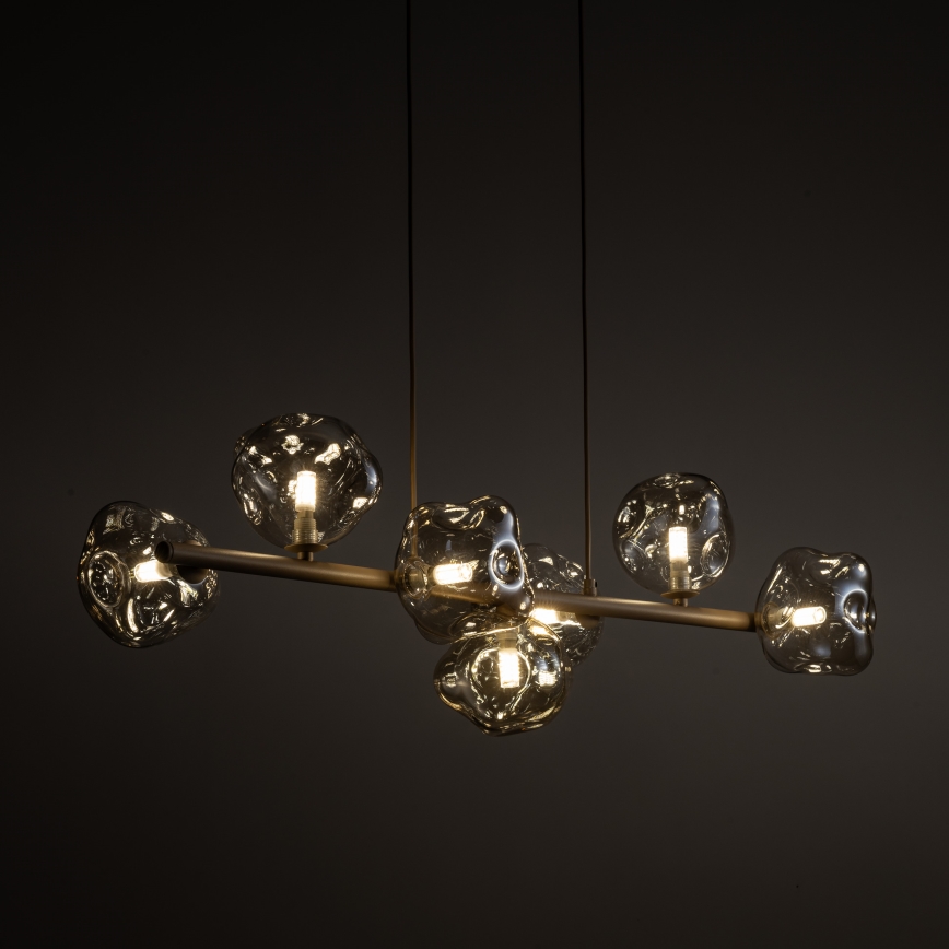 Brilagi - VULCANO Cable-Suspended Chandelier 7xG9/8W/230V Beige/Smoky Beige