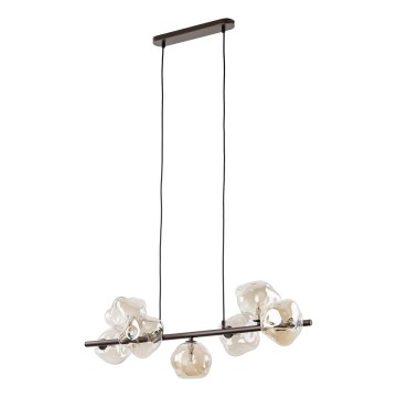Brilagi - VULCANO cable-suspended chandelier 7xG9/8W/230V brown/smoky beige