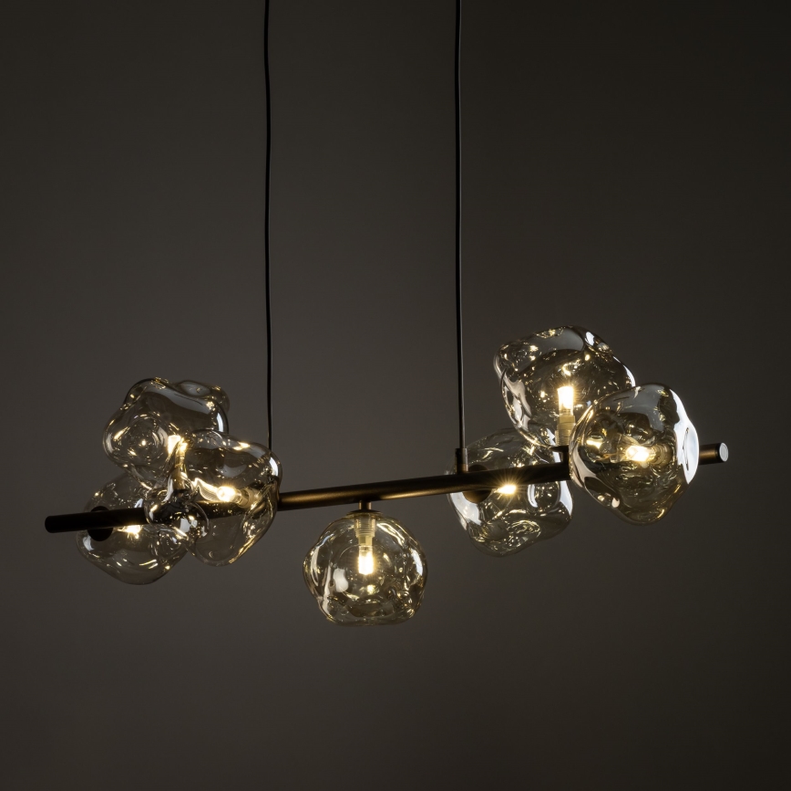 Brilagi - VULCANO cable-suspended chandelier 7xG9/8W/230V brown/smoky beige