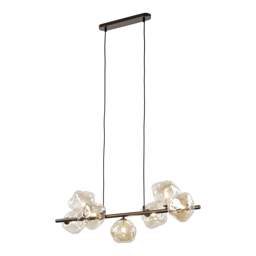 Brilagi - VULCANO cable-suspended chandelier 7xG9/8W/230V brown/smoky beige