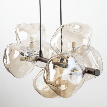 Brilagi - VULCANO cable-suspended chandelier 7xG9/8W/230V brown/smoky beige
