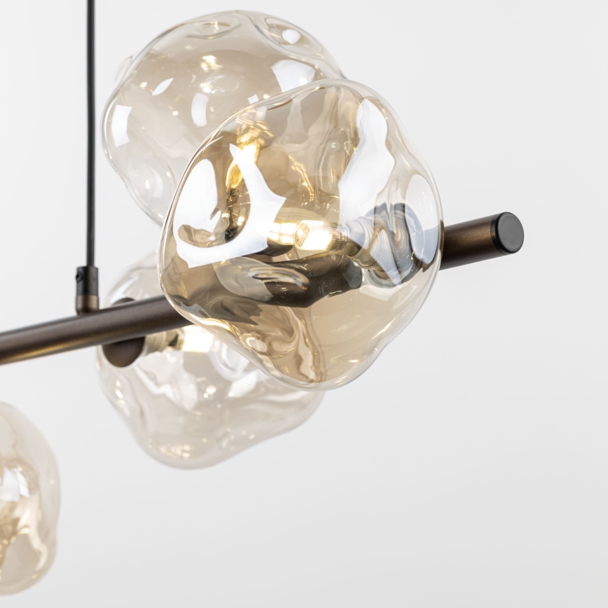 Brilagi - VULCANO cable-suspended chandelier 7xG9/8W/230V brown/smoky beige