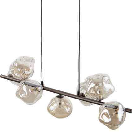 Brilagi - VULCANO cable-suspended chandelier 7xG9/8W/230V brown/smoky beige