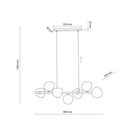 Brilagi - VULCANO cable-suspended chandelier 7xG9/8W/230V brown/smoky beige