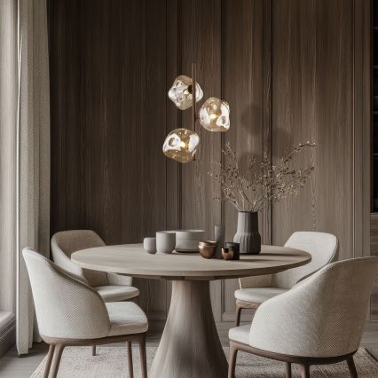 Brilagi - VULCANO Cable-Suspended Pendant Light 3xG9/8W/230V, Brown/Smoky Beige