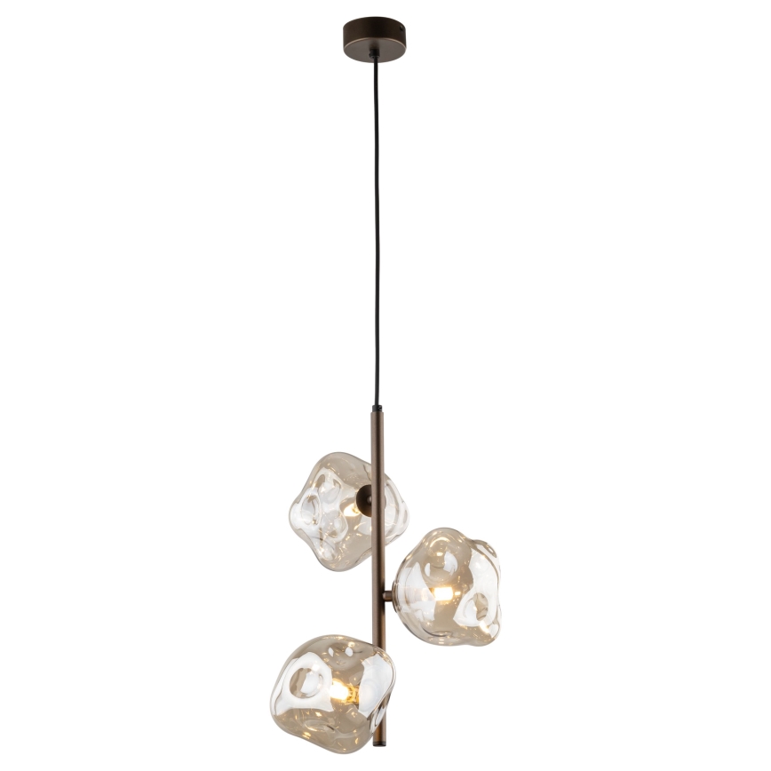 Brilagi - VULCANO Cable-Suspended Pendant Light 3xG9/8W/230V, Brown/Smoky Beige