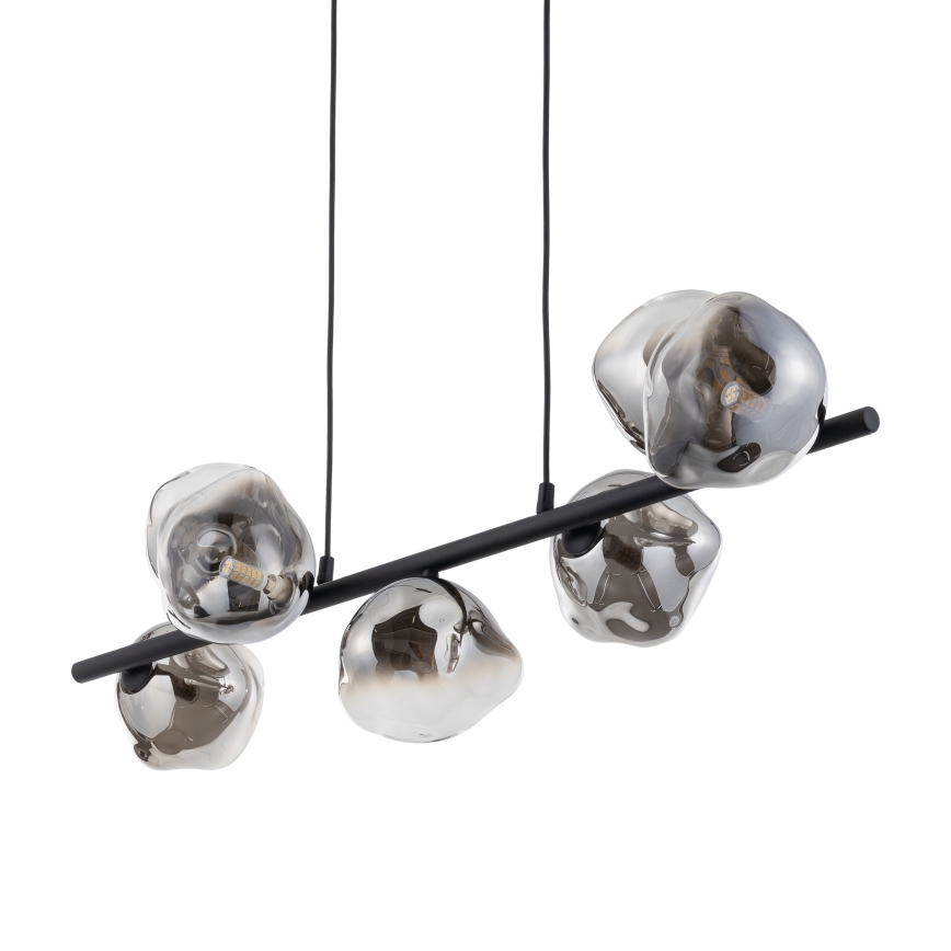 Brilagi - VULCANO cable-suspended pendant light 7xG9/8W/230V black/smoked black