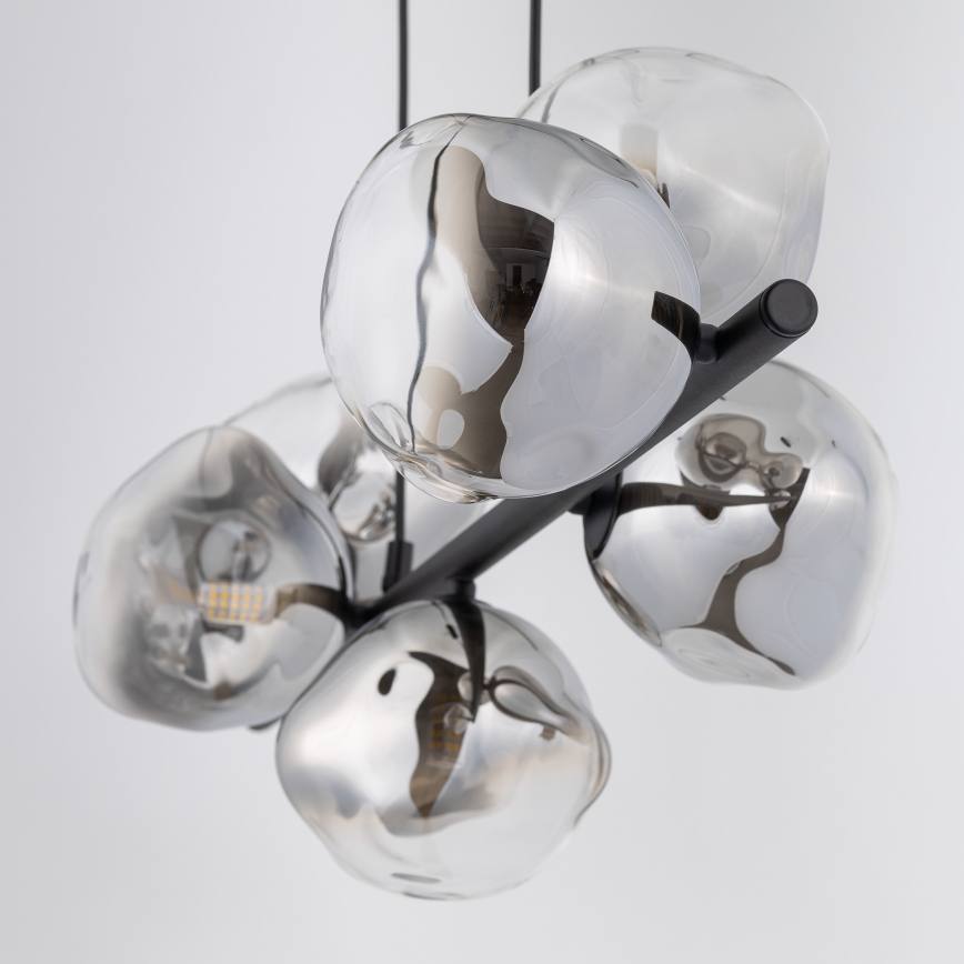 Brilagi - VULCANO cable-suspended pendant light 7xG9/8W/230V black/smoked black