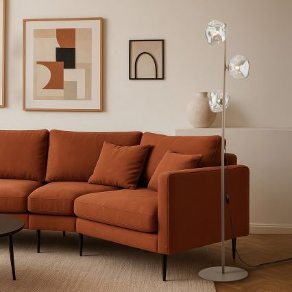 Brilagi - VULCANO Floor Lamp 3xG9/8W/230V Beige/Smoky Beige