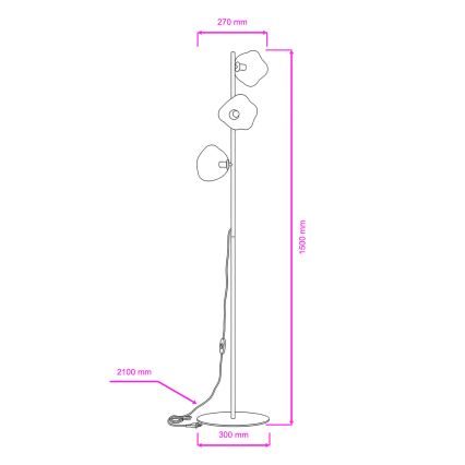 BRILAGI - VULCANO Floor Lamp 3xG9/8W/230V Beige/Smoky Beige