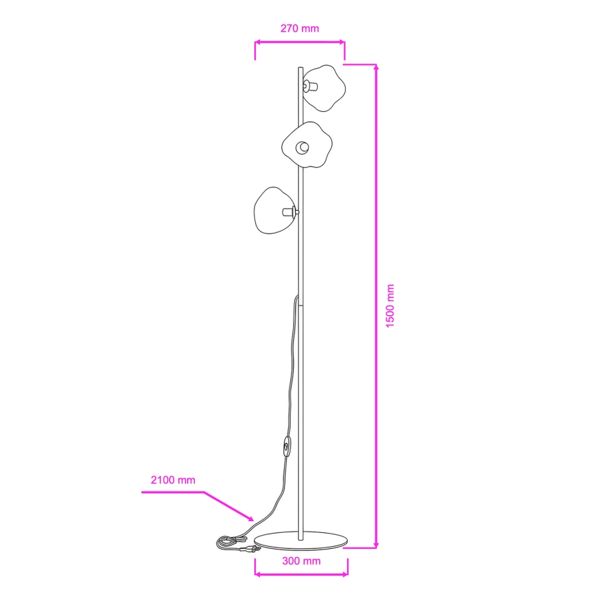 BRILAGI - VULCANO Floor Lamp 3xG9/8W/230V Beige/Smoky Beige