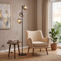 Brilagi - VULCANO floor lamp 3xG9/8W/230V Black/Smoky Black