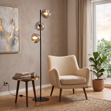 Brilagi - VULCANO floor lamp 3xG9/8W/230V Black/Smoky Black